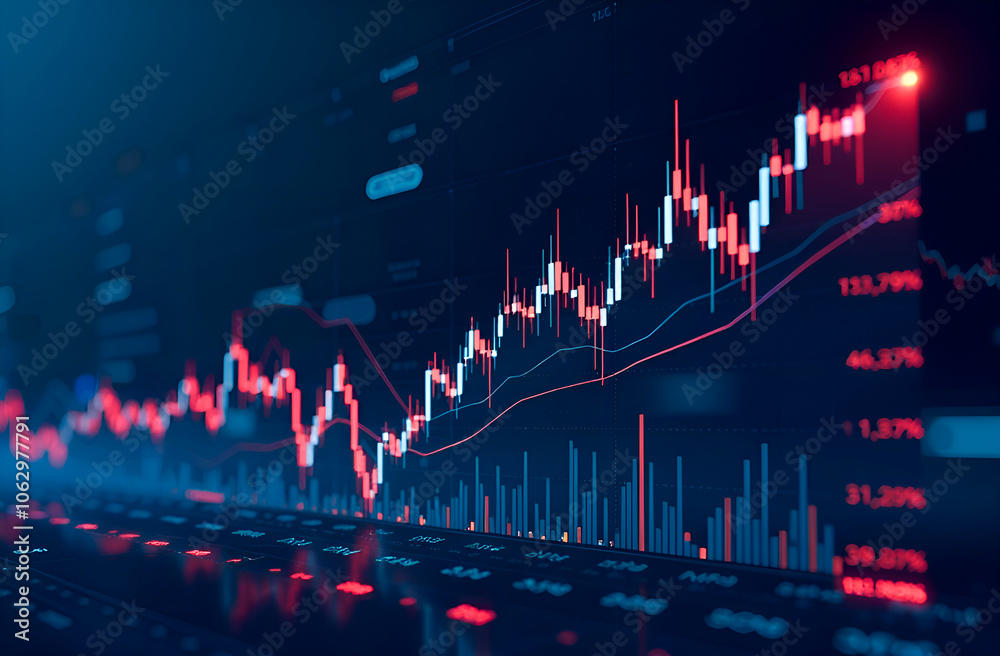 Naklejka premium stock market graph displaying financial trends 