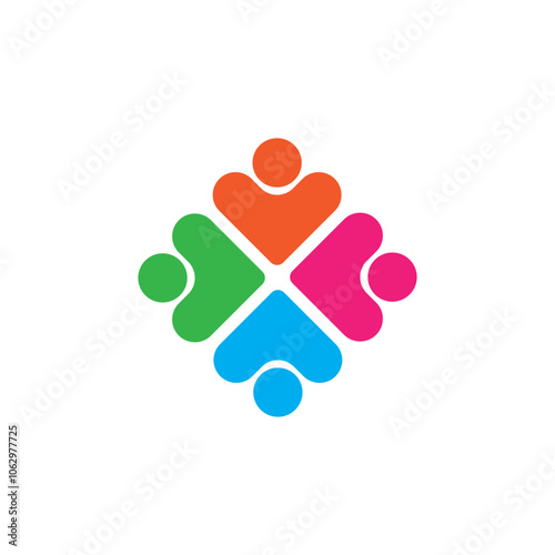 Adoption and community care Logo template vector icon