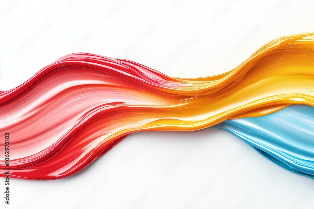 A colorful wave of paint on a white background A colorful wave of paint on a white background