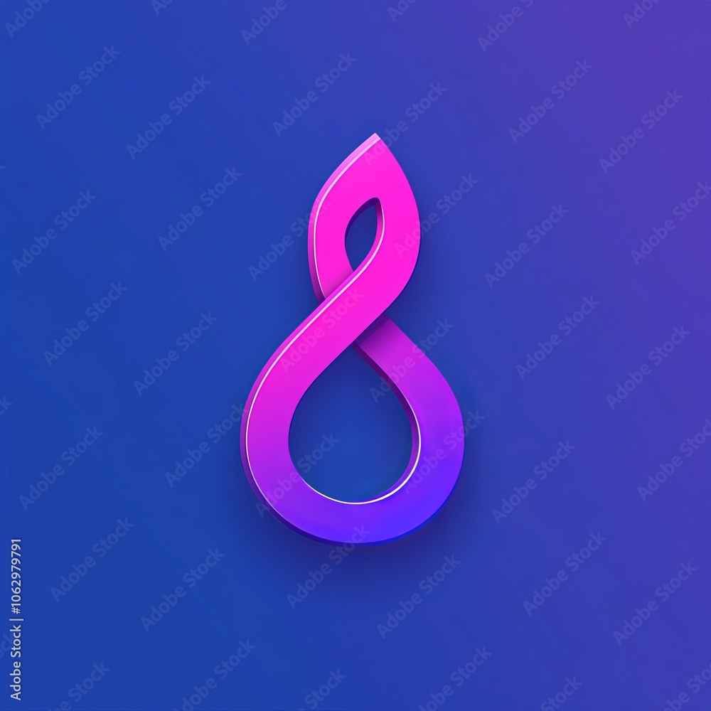 A stylized infinity symbol in gradient pink and blue colors on a smooth background. A stylized infinity symbol in gradient pink and blue colors on a smooth background.