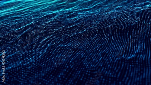Abstract digital particle wave and light background , Digital particle cyber or technology background, Animation of seamless loop.