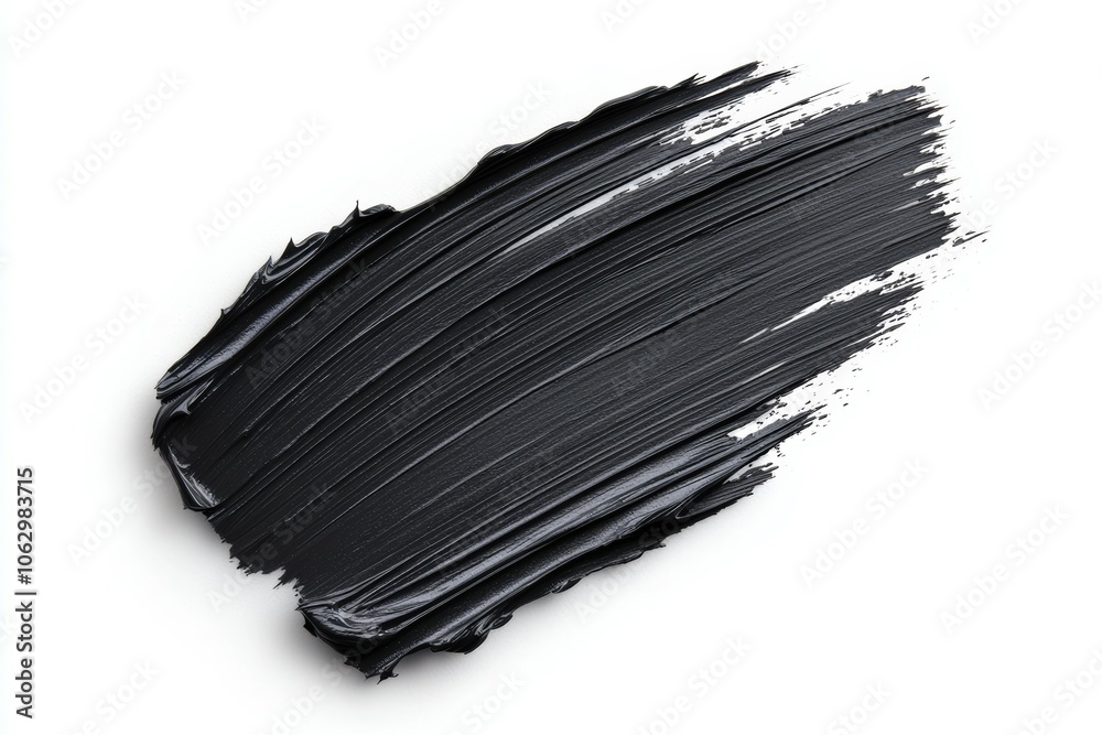 A black brush stroke on a white background A black brush stroke on a white background