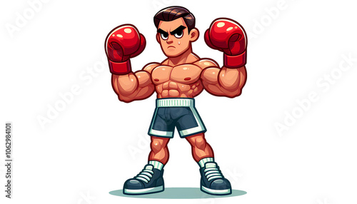 Cartoon Boxer A Colorful Fighter