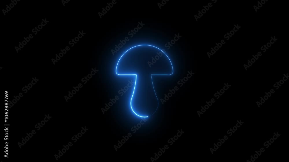neon glowing mushroom icon animation ,lighting glow mushroom neon glowing mushroom icon animation ,lighting glow mushroom