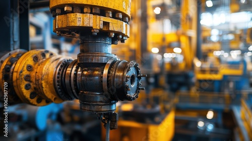 Close-up of drilling equipment on an oil rig, highlighting