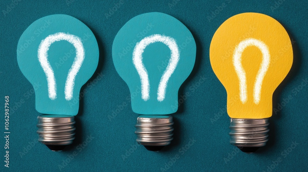 Creative Light Bulb Concepts on Colorful Background Creative Light Bulb Concepts on Colorful Background