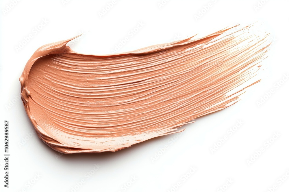 A brush stroke of a light colored cream colored makeup A brush stroke of a light colored cream colored makeup