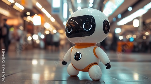 Wallpaper Mural Cute robot shopping assistant, AI-driven customer support Torontodigital.ca