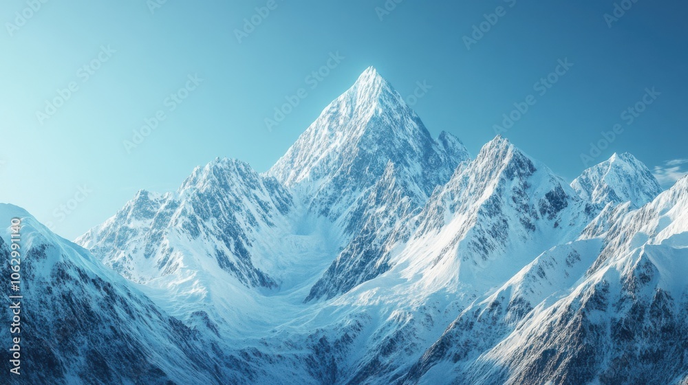 Obraz premium Close-up of the stunning mountain range, highlighting