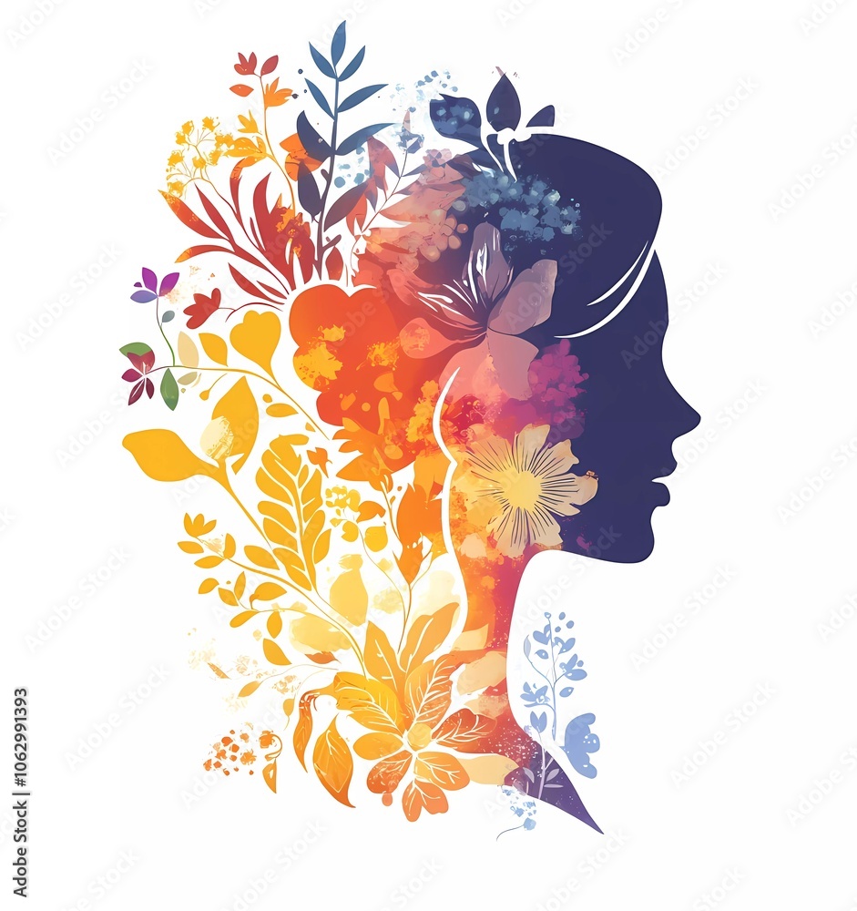 A vector illustration of Women's Day, featuring a flat design on a white background with diverse colors.