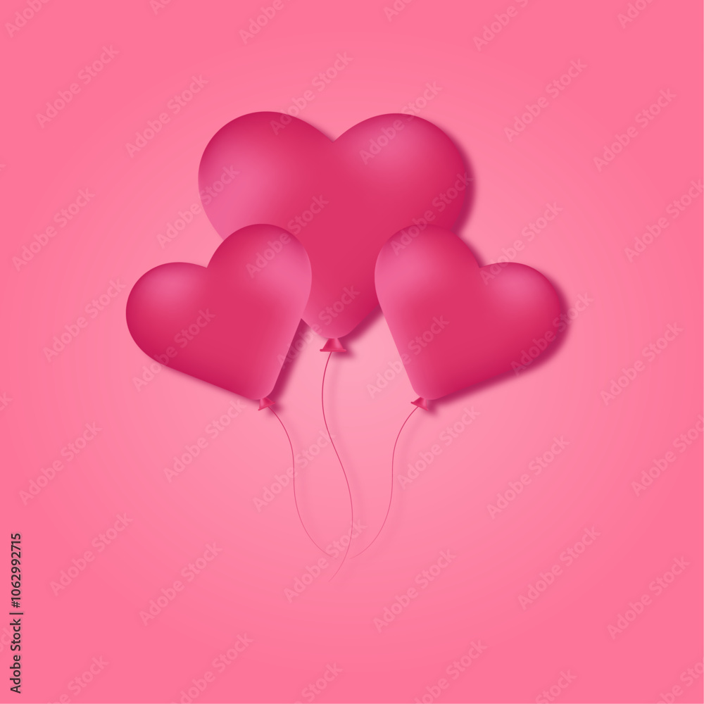 Pink balloons in heart shape vector illustration design on pink background. Pink balloons in heart shape vector illustration design on pink background.