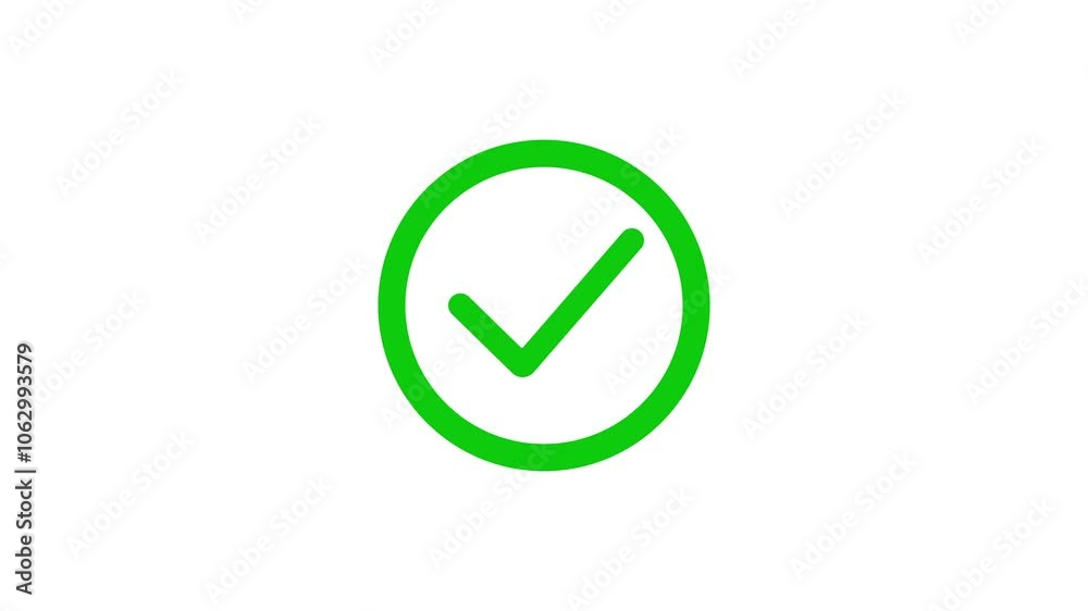 Tick mark animation showing approval, success, confirmation, or correctness. Tick mark animation showing approval, success, confirmation, or correctness.