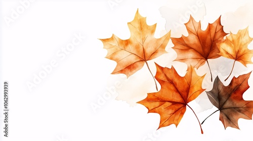 Warm Autumn Leaves with Soft Background