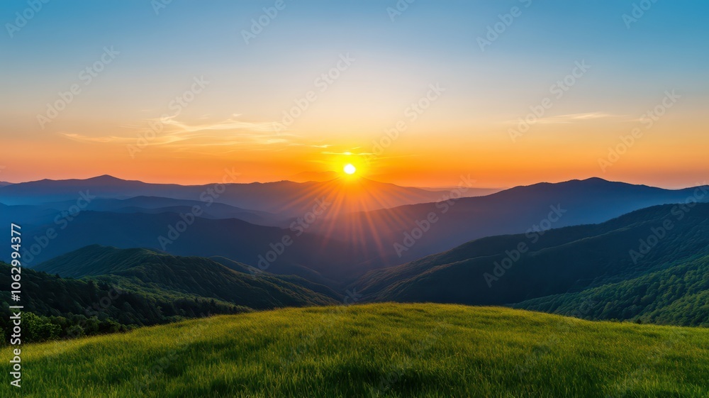 Mesmerizing sunrise illuminating a tranquil mountain valley, wrapped in serene stillness and breathtaking beauty. Mesmerizing sunrise illuminating a tranquil mountain valley, wrapped in serene stillness and breathtaking beauty.