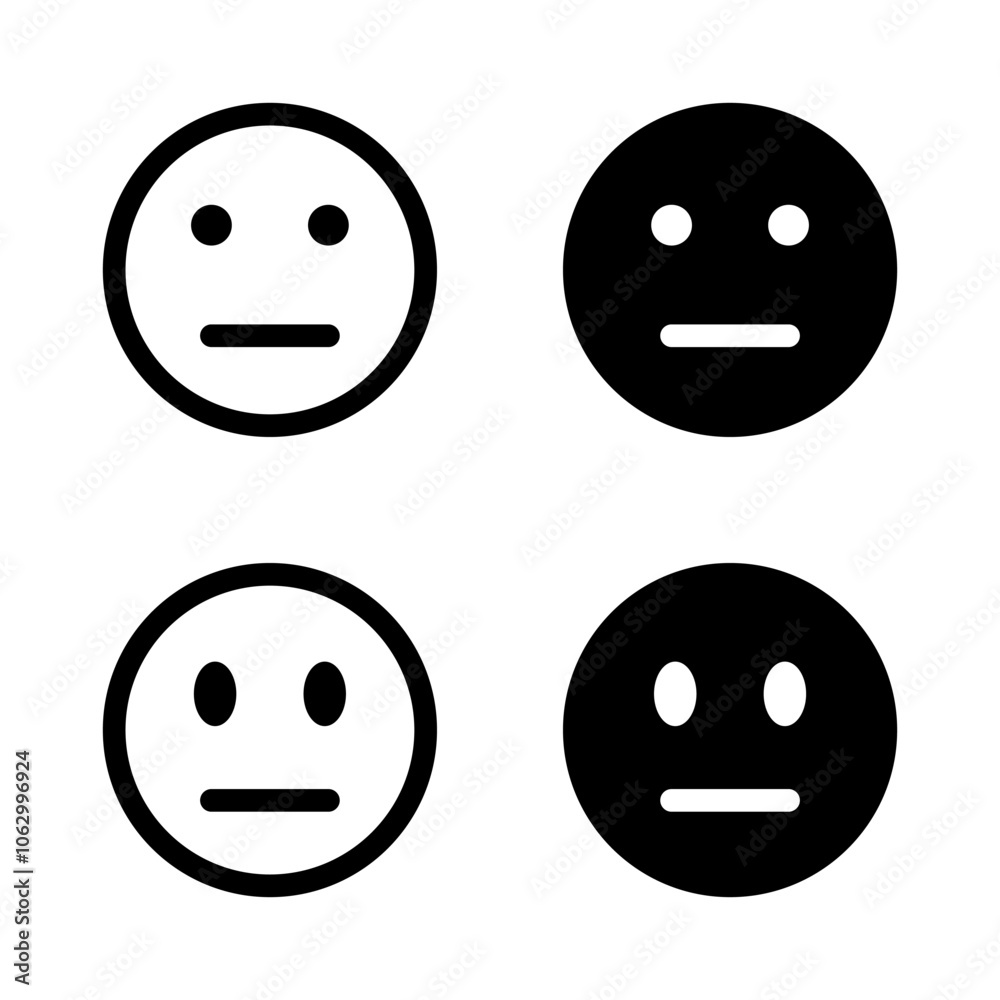 Fototapeta premium Neutral face expression icon in generic style