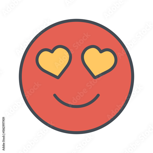 Smiling Face with Hearts Vector Icon
