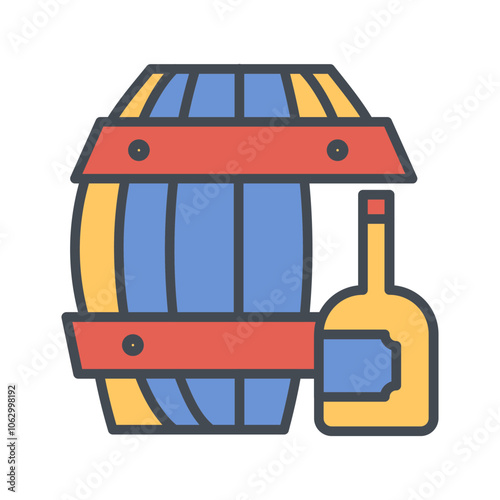 Wine Barrel Vector Icon