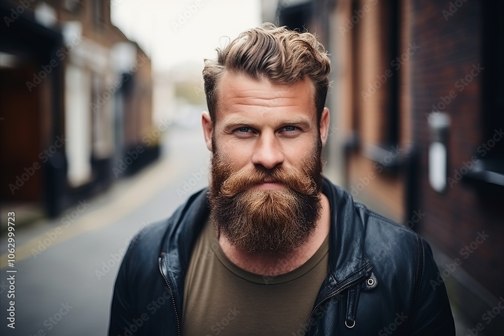 Portrait of a handsome man with long beard and moustache Portrait of a handsome man with long beard and moustache