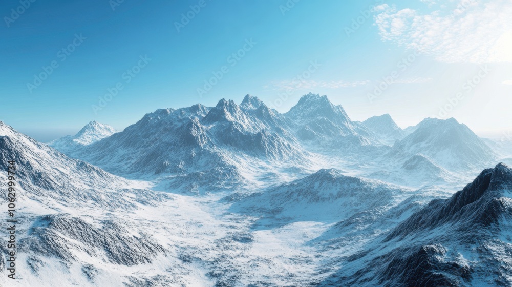 Obraz premium Wide-angle shot of a magnificent mountain landscape,