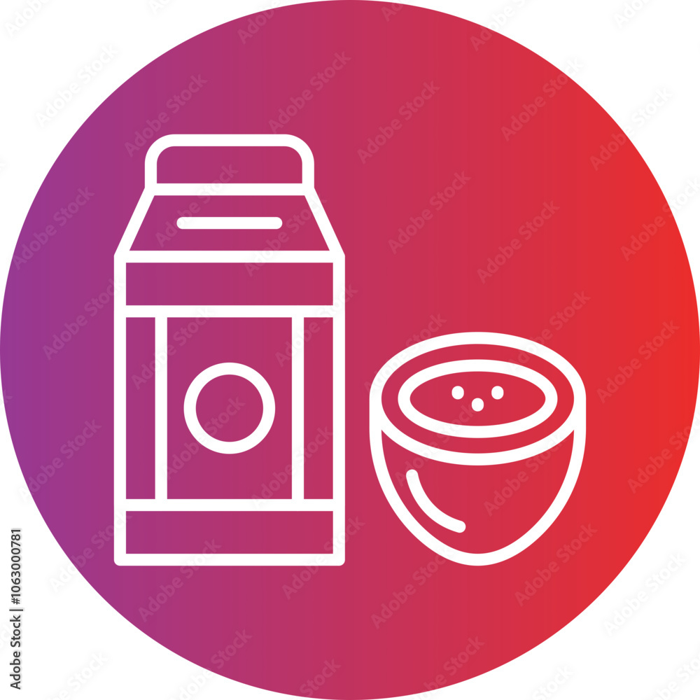 Coconut Milk icon style Coconut Milk icon style