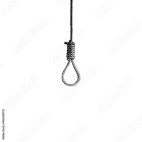 suicide rope hand drawing vector isolated on background.