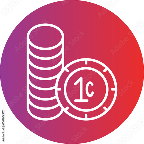 One Cent Coins icon style