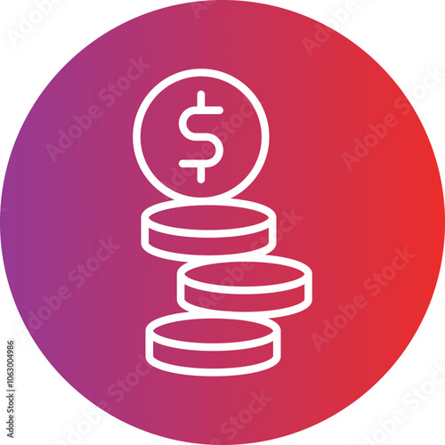 Stacks of Coins icon style