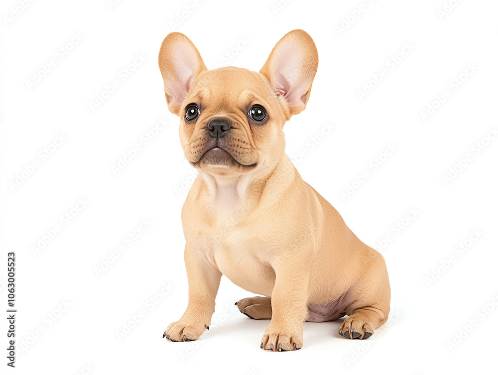 small, light colored dog with large ears sits on white background, showcasing its playful and curious nature. This adorable pet is perfect for families small, light colored dog with large ears sits on white background, showcasing its playful and curious nature. This adorable pet is perfect for families