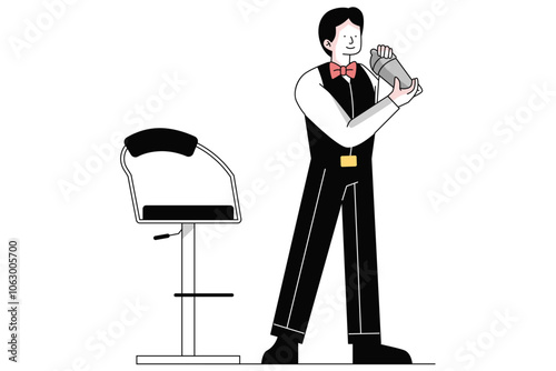 Male Bartender Illustration