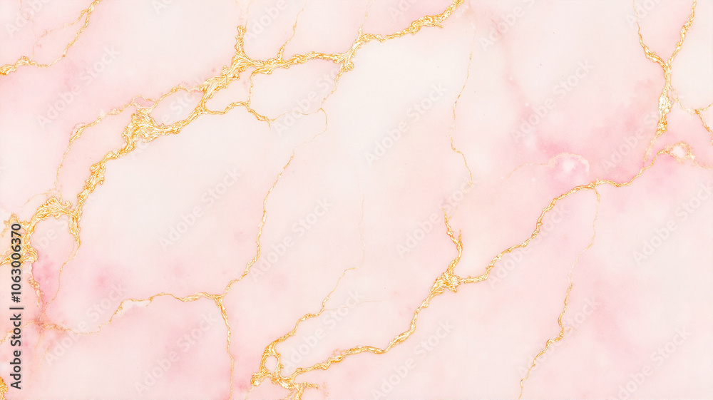 Obraz premium Luxurious rose gold marble watercolor background with golden veins