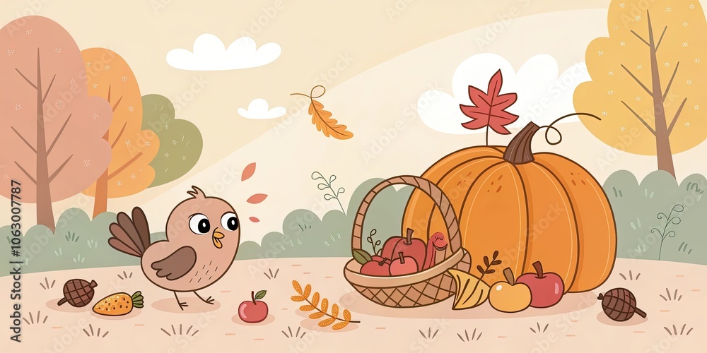 minimalist cute cartoon thanksgiving background minimalist cute cartoon thanksgiving background