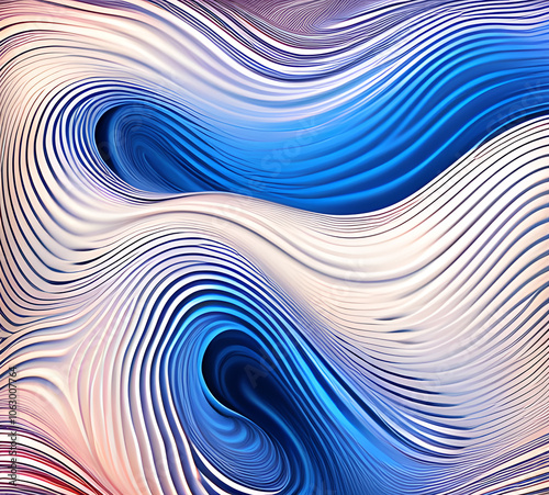 Blue and colorful wavy dynamic motion graphics. light motion shape curve. wavy banner template. background texture, neat cracks, 8k quality. generative ai 