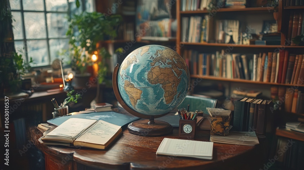 Back to School Concept. Earth Globe, Books, Notebooks Back to School Concept. Earth Globe, Books, Notebooks