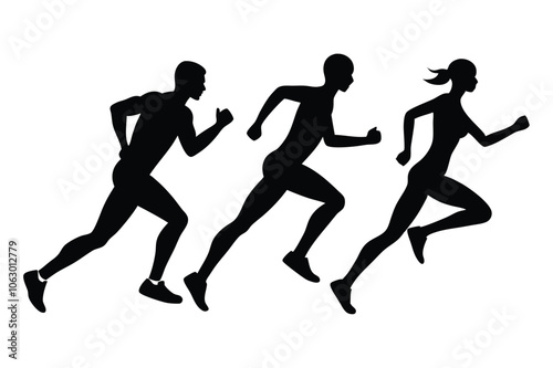 Running People Silhouettes Vector – Sport and Fitness