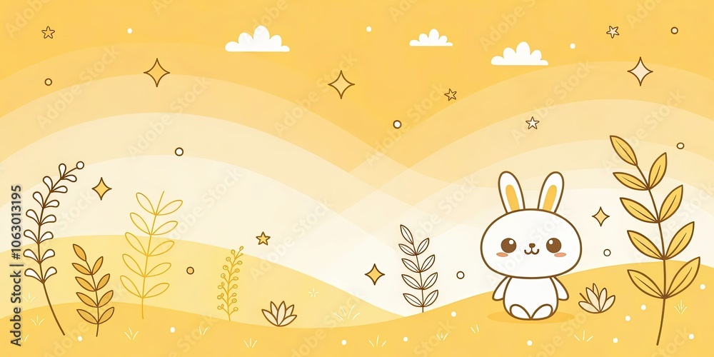 Fototapeta premium minimalist cute cartoon yellow gradient background
