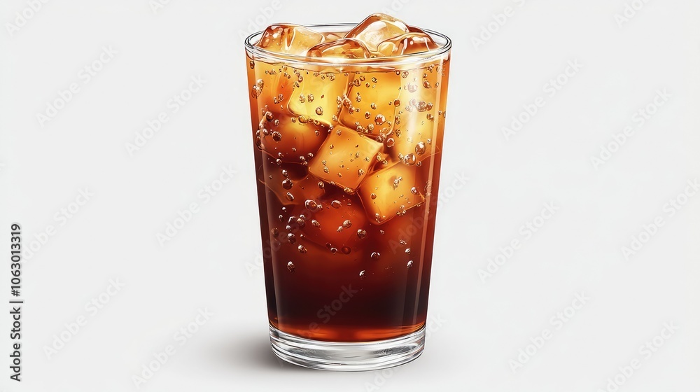 Refreshing Glass of Soda with Ice Cubes Refreshing Glass of Soda with Ice Cubes