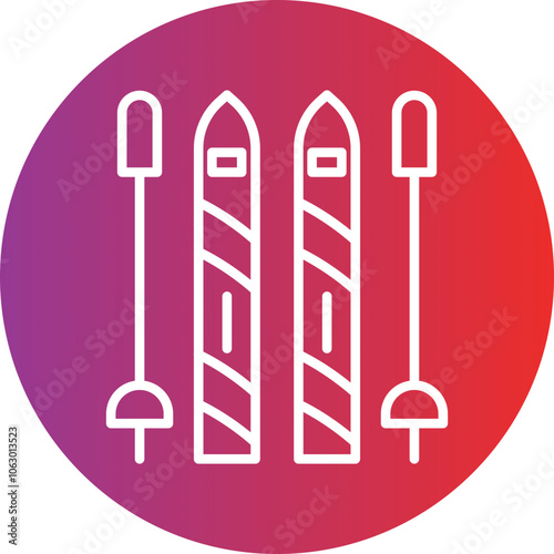 Ski Poles icon style