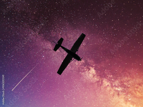 Airplane flying in the sky
