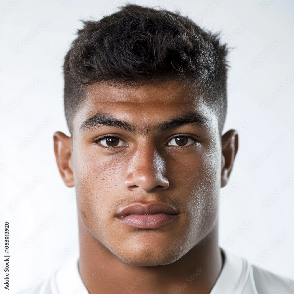 Obraz premium Young Samoan Rugby Player Portrait
