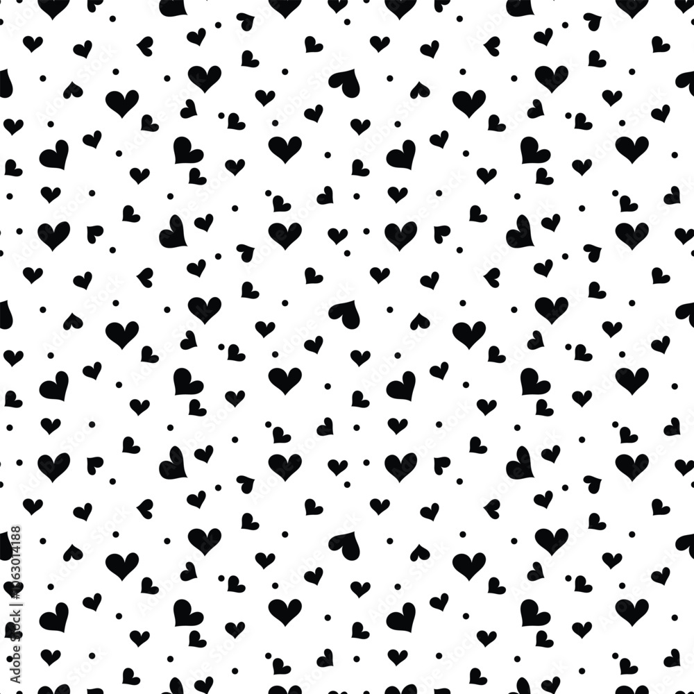 Little black heart pattern seamless