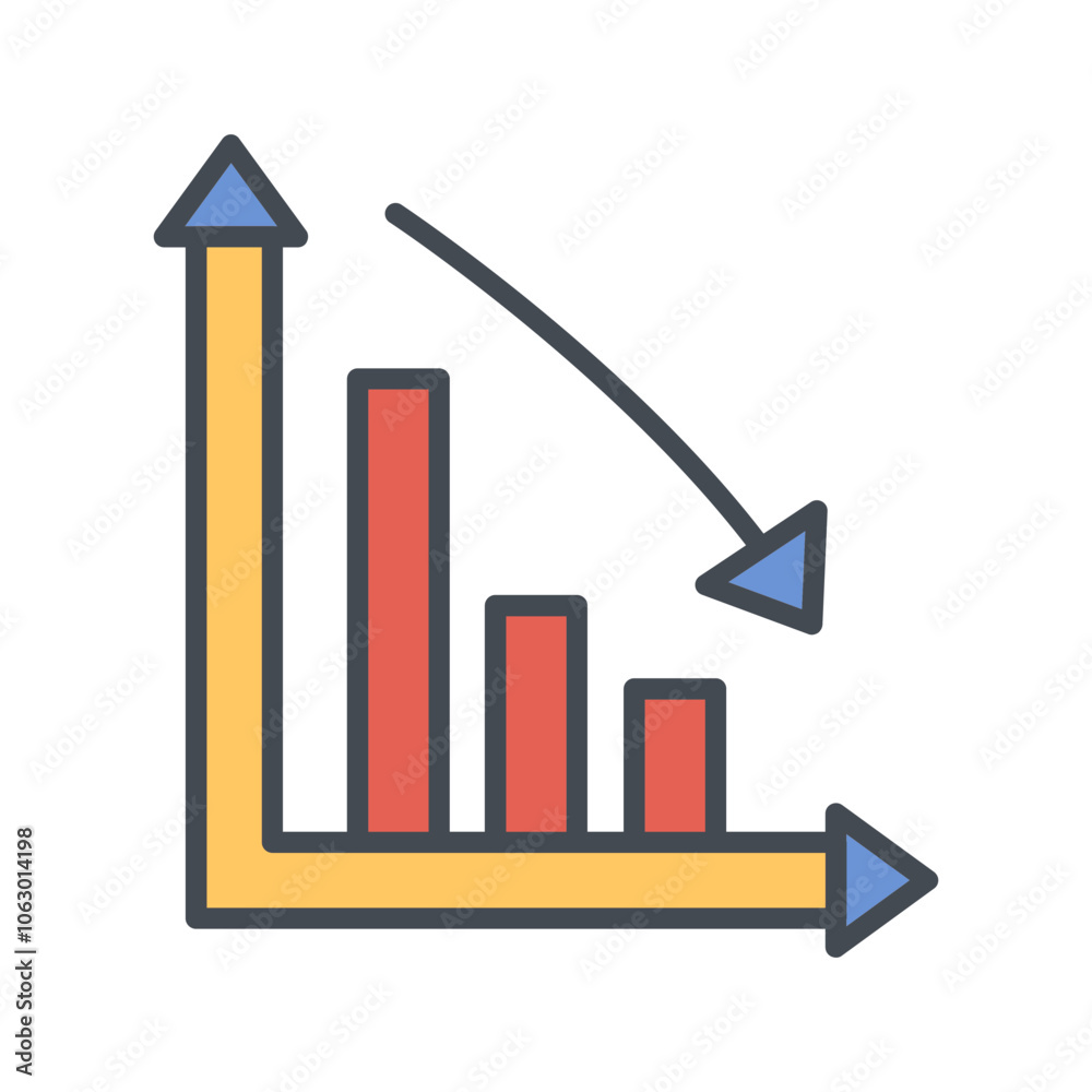 Chart Down Vector Icon Chart Down Vector Icon