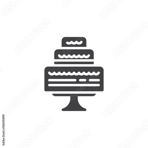 Tiered decorated cake vector icon