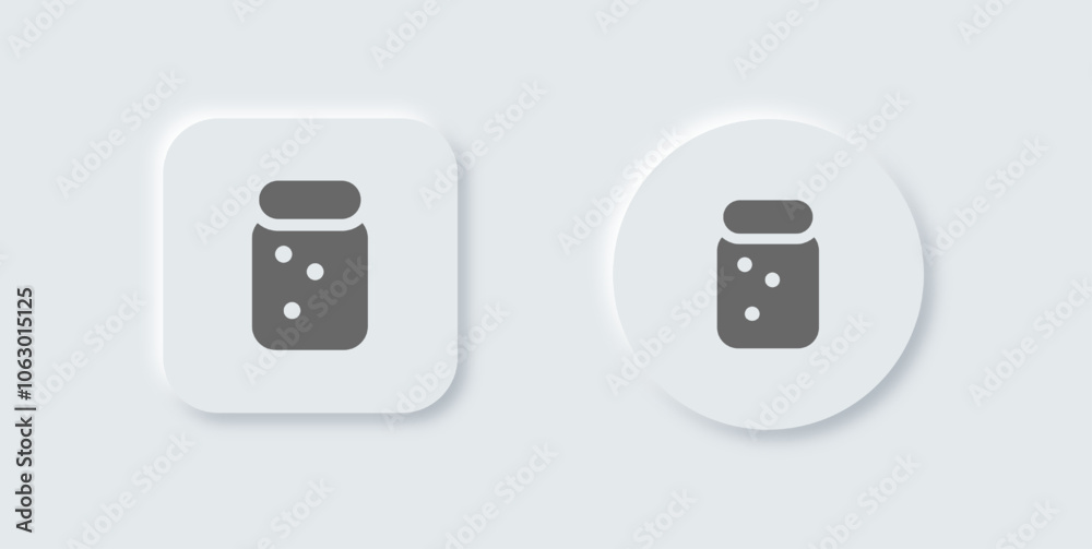 Powder solid icon in neomorphic design style. Mineral signs vector illustration. Powder solid icon in neomorphic design style. Mineral signs vector illustration.