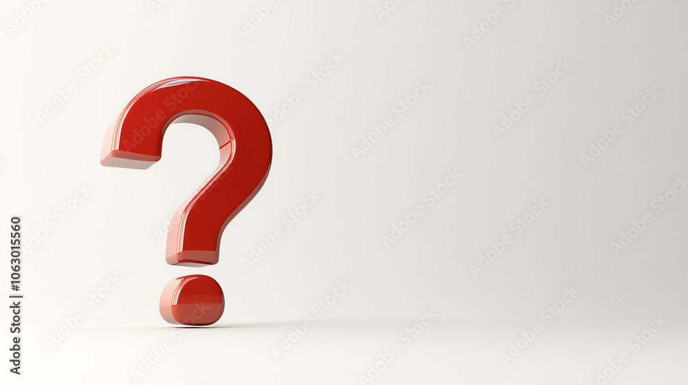 A red question mark on a white background. A red question mark on a white background.