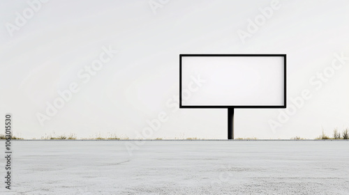 A straight-on shot of a jumbotron with a blank black screen, set against a clean white background. The design features thin bezels and a simple, sturdy frame, emphasizing its massive scale. The plain photo