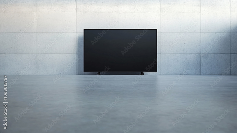 A clean, front-facing view of a jumbotron on an empty background, with a smooth, black screen and thin, metallic frame. The design is simple yet impactful, with the large display area dominating the A clean, front-facing view of a jumbotron on an empty background, with a smooth, black screen and thin, metallic frame. The design is simple yet impactful, with the large display area dominating the