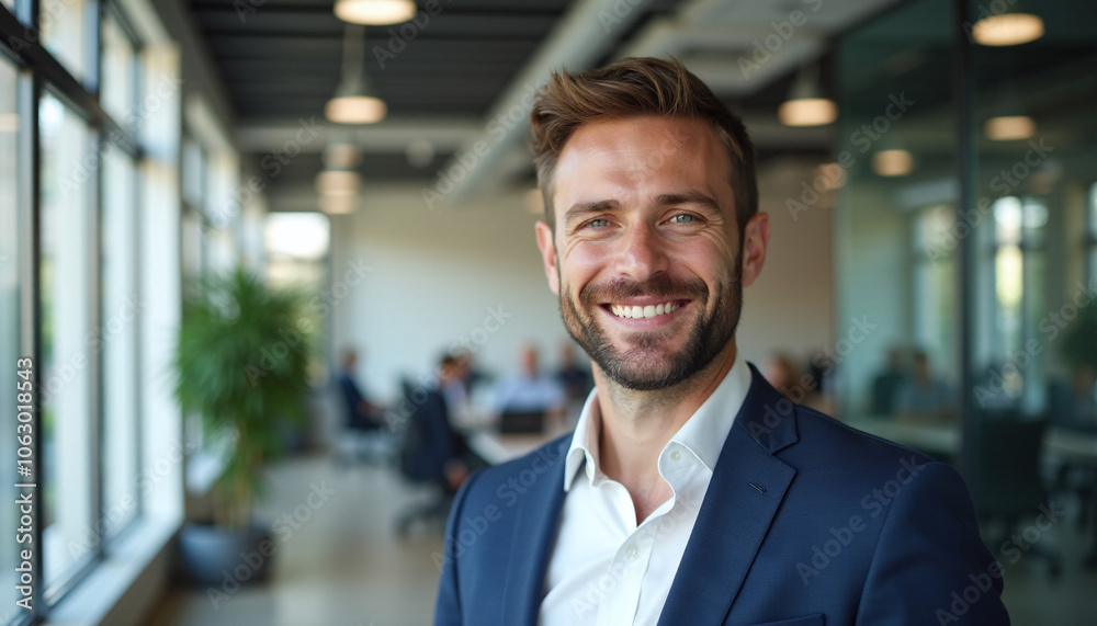 A businessman in a meeting room A businessman in a meeting room