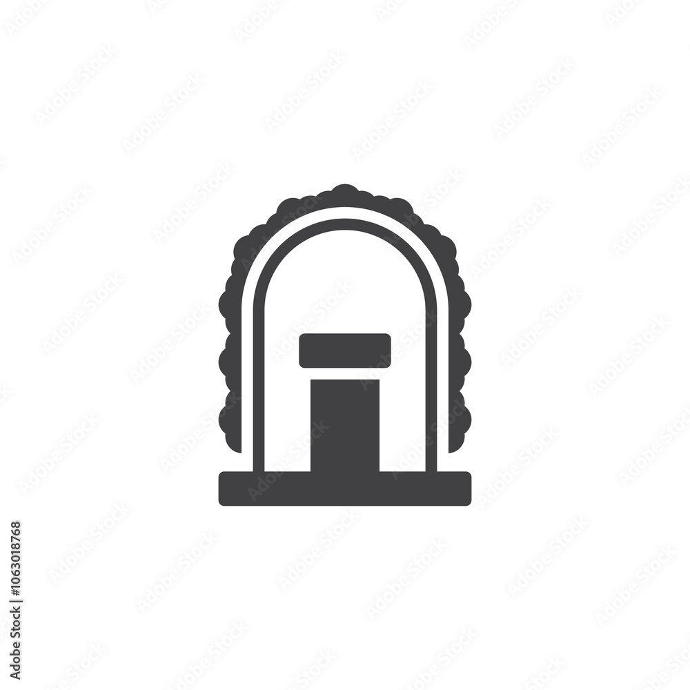 Arch decorated with flowers vector icon Arch decorated with flowers vector icon