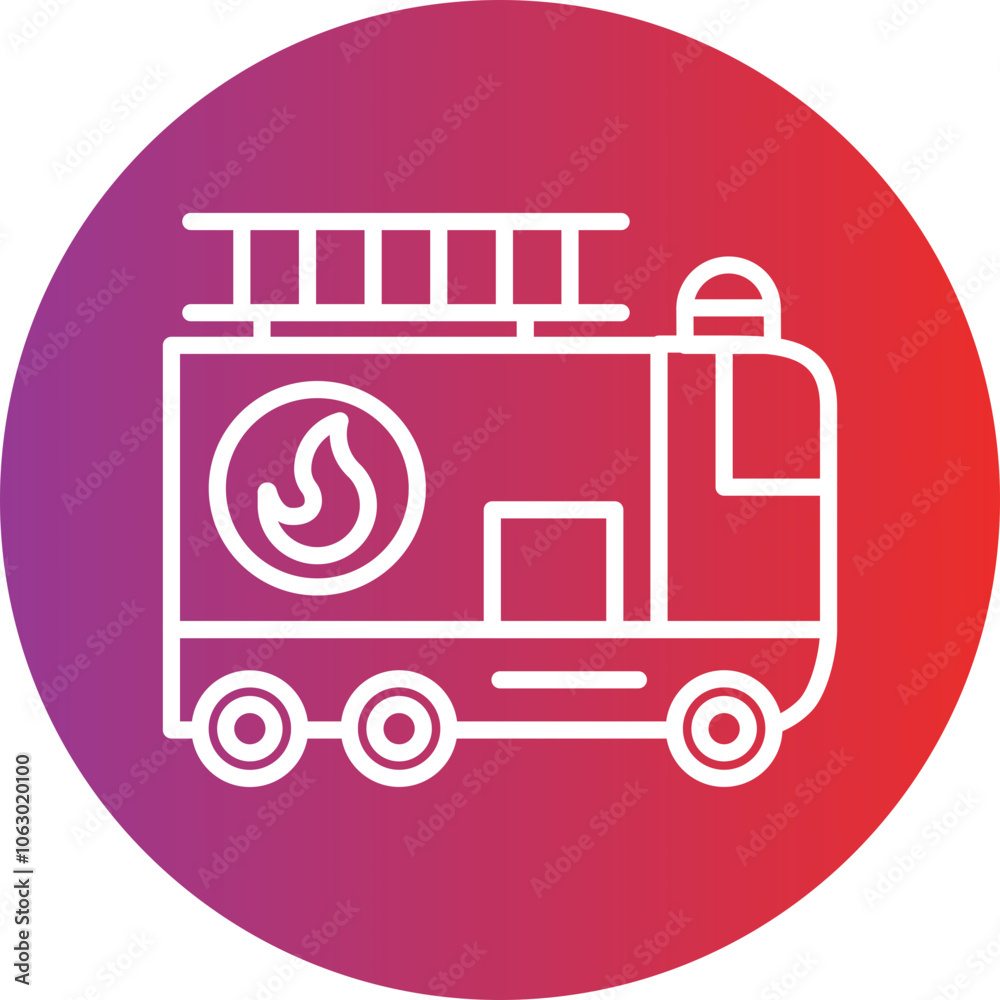 Firetruck icon style Firetruck icon style
