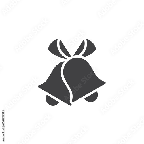 A pair of bells with bow ribbon vector icon